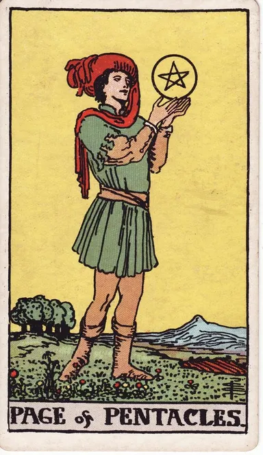 펜타클 페이지 (Page of Pentacles) 타로 카드