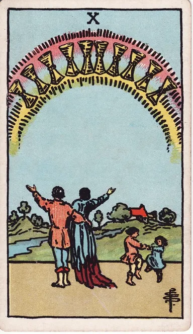 컵 10 (Ten of Cups) 타로 카드